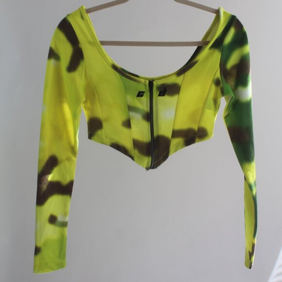 Criminal Damage London Long Sleeve Crop Top Size 6 - Picture 1 of 10